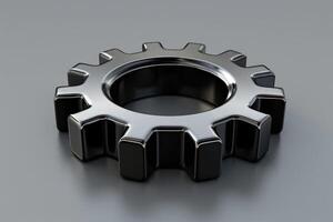 AI generated Single cog on grey background photo