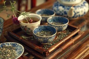 AI generated Tea of traditional chinese medicine photo