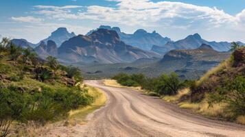 AI generated Scenic mountain road in Texas photo