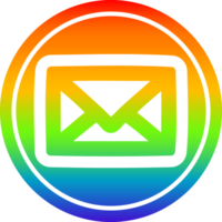 Briefumschlag Brief kreisförmig Symbol mit Regenbogen Gradient Fertig png