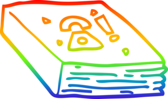 rainbow gradient line drawing of a cartoon local phone book png