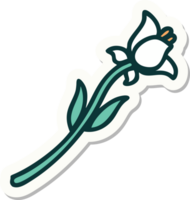 sticker of tattoo in traditional style of a lily png