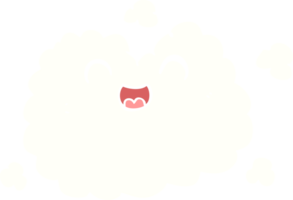 flat color style cartoon happy smoke cloud png