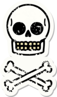 distressed sticker tattoo in traditional style of a skull png