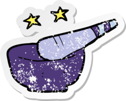 retro noodlijdende sticker van een cartoon stamper en vijzel png