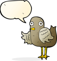 cartoon bird waving wing with speech bubble png