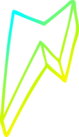 cold gradient line drawing of a cartoon decorative lightning bolt png