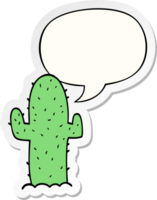 cartoon cactus with speech bubble sticker png