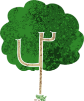 rétro illustration style excentrique dessin animé arbre png