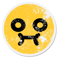 staring blank eye face circular sticker png