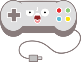 flat color retro cartoon of a game controller png