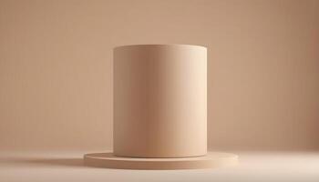 AI generated a tall cylinder on a beige background photo