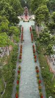 War cemetery in Cu Chi, Vietnam Aerial video