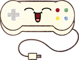 retro illustration style cartoon of a game controller png