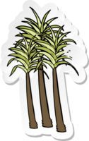 pegatina retro angustiada de una palmera de dibujos animados png