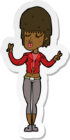 sticker of a cartoon cool girl png