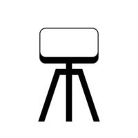 a black and white image of a tripod with a white sign showcase icon vector