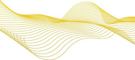 abstract art of gold color wave lines. luxury vector for decorative background of banner, poster, greeting card.