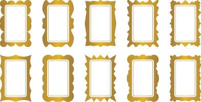 gold frame collection. vintage style vector isolated on white background. border template design for photos, posters, banners, certificates, social media, greeting cards.