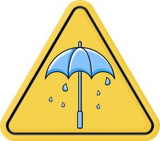 illustration of a weather warning with an umbrella icon and raindrops. simple editable vector