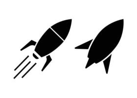 Rocket silhouette icon design template isolated clipart vector