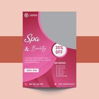 Spa Flyer Template design with simple, elegant and stylish design, with green and gold color combination, suitable for brochure, flyer, invitation and other vector