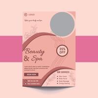 Spa Flyer Template design with simple, elegant and stylish design, with green and gold color combination, suitable for brochure, flyer, invitation and other vector