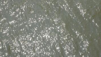 close up view to the lake river water surface with sunlight shining on reflected on in summser daytime video