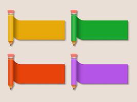 pencil banner design concept with colorful banner vector