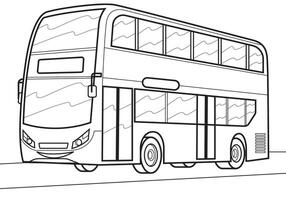 Cartoon bus illustration. Vector bus illustration for coloring book