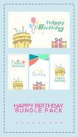 simple happy birthday vector bundle pack