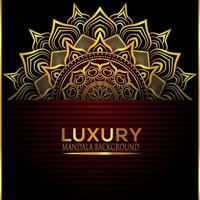 Luxury Islamic ornamental mandala background with golden color vector