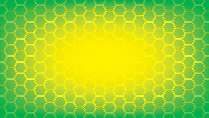 Abstract green and yellow color background with hexagonal shape pattern. Vector illustration.