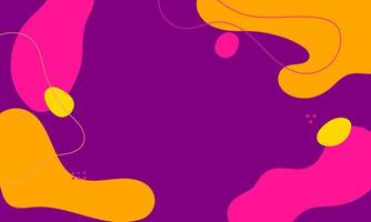 Abstract Liquid Shapes Vector Organic Shape Fluid Art Shape Purple, Pink, Orange and Yellow Background