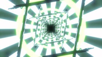 Circle and square neon forms moving in seamless loop. Abstract 3D animation background video