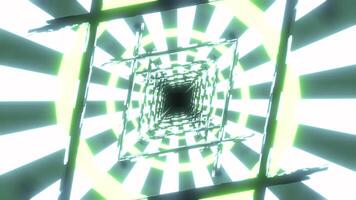 Circle and square neon forms moving in seamless loop. Abstract 3D animation background video