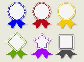 set simple badge with ribbon vector