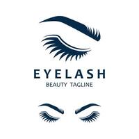 Beautiful and luxurious and modern women's eyelashes and eyebrows logo. Logo for business, beauty salon, makeup, eyelash shop. vector