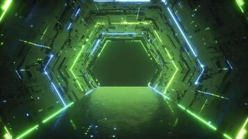 sci-fi digital tunnel bakgrund slinga video