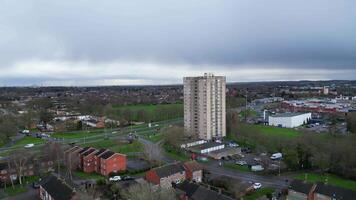 High Angle Footage of Downtown and City Centre of Stevenage City of England United Kingdom. Feb 23rd, 2024 video