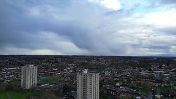 alto ángulo imágenes de céntrico y ciudad centrar de Stevenage ciudad de Inglaterra unido Reino. feb 23, 2024 video