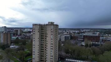 High Angle Footage of Downtown and City Centre of Stevenage City of England United Kingdom. Feb 23rd, 2024 video