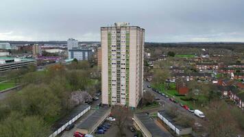 High Angle Footage of Downtown and City Centre of Stevenage City of England United Kingdom. Feb 23rd, 2024 video