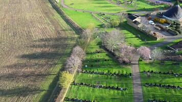 mest skön hög vinkel antal fot av landsbygden av stevenage stad av England förenad rike. feb 23:e, 2024 video