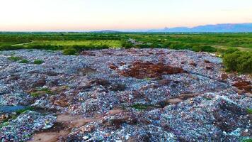 Garbage Dump And Birds - Aerial View video