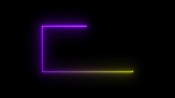 frame glowing light saber animation, saber frame, neon, abstract colorful saber frame animation background video