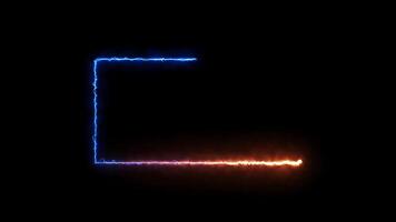 neon glowing frame background. Laser saber border animation repeated moves. Transparent background video