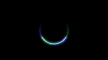 neon light trail circle animation on black background video