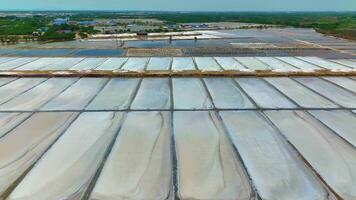 Salt Production Area - Drone View - Forwards video