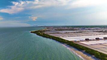 Salt Pans - Approaching Shot By A Drone video